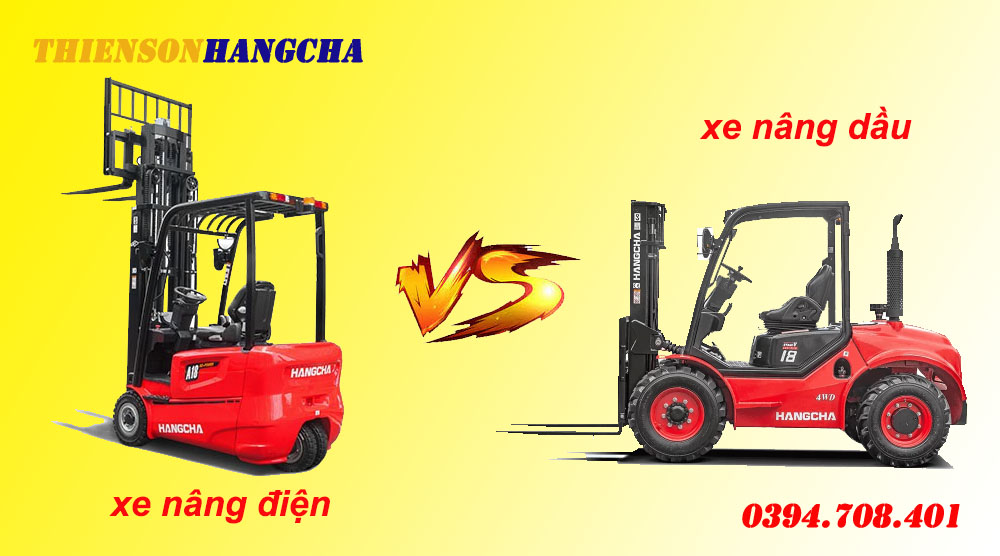 so sánh xe nâng điện và xe nâng dầu