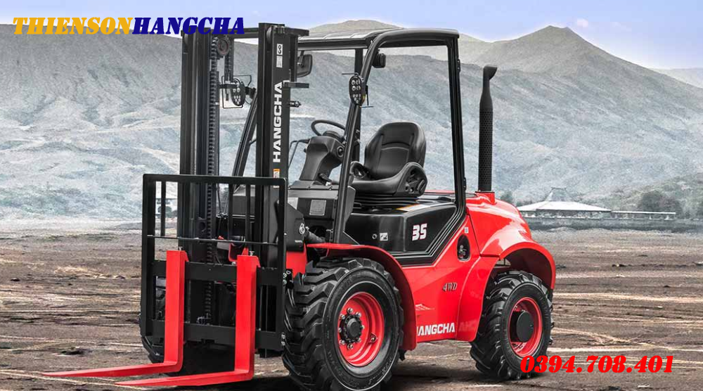 Xe nâng dầu chạy địa hình khắc nghiệt Hangcha